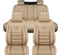 XZKKCD Fundas Asientos Coche para Citroen C3 Pluriel(HB) 2003-2021, Impermeables Antideslizante Cuero Juego Completo Asientos Protector, Interior Accesorios,B/Beige