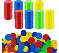 XZMCAT 400 Piezas Fichas de Póker de Plástico, 4 Colores Fichas de Juego, Fichas de Bingo, Poker Chips para Juego de Cartas Recompensa de Aula Aprendizaje de Matemáticas para Niños