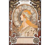 XZSFD NBGEA Alphonse Mucha Mujer Póster Impresiones en Color Cuadro de Arte de Pared Abstracto《Rubio》Alphonse Mucha Gente Pintura en Lienzo Para Decoración del Hogar 40x60cm Sin Marco