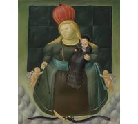 XZSFD NBGEA Cartel de Fernando Botero Impresiones a color《 Madonna y Niño》 Arte mural abstracto de Fernando Botero Pintura de lienzo para decoración del hogar 40x60cm sin enmarcar