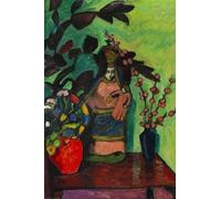 XZSFD NBGEA Cartel de Gabriele Münter Pintura abstracta en lienzo《Bodegón con la Madonna》De Gabriele Münter Wall Art Collect Grabs For Home Decor 40x60cm Sin enmarcar