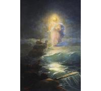 XZSFD NBGEA Cartel de Iván Aivazovsky Regalos navideños Pintura en lienzo《Jesús caminando sobre el agua》De Iván Aivazovsky Colecciona grabados para decoración del hogar 58x90cm sin enmarcar