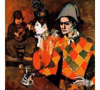 XZSFD NBGEA Cartel de Pablo Picasso Cuadro abstracto en lienzo《Arlequín con cristal》De Pablo Picasso Colección de Grabados para Decoración del Hogar 40x40cm Sin enmarcar
