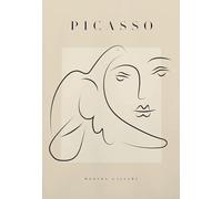 XZSFD NBGEA Famoso póster de Pablo Picasso Ilustración abstracta en la pared《Cara y pájaro》por Pablo Picasso Grabados en línea Pintura de lienzo para decoración del hogar 40x60cm sin enmarcar