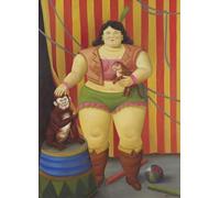 XZSFD NBGEA Fernando Botero Retrato Póster Impresiones Abstractas Color Cuadro de Arte de Pared《Mujer de Circo》Fernando Botero Pintura en Lienzo Para Decoración del Hogar 50x60cm Sin Marco