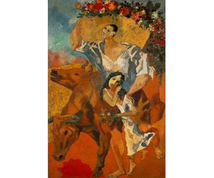 XZSFD NBGEA Figuras de póster de Pablo Picasso, pintura abstracta en lienzo《 Campesinos》De Pablo Picasso Arte mural Colecciona grabados para decoración del hogar 40x60cm sin enmarcar