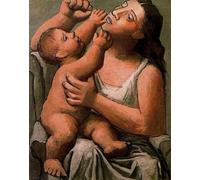 XZSFD NBGEA Figuras de póster de Pablo Picasso Pintura abstracta en lienzo《 Madre e Hijo》De Pablo Picasso Colección de Grabados para Decoración del Hogar 40x50cm sin enmarcar
