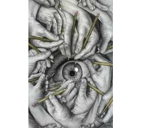 XZSFD NBGEA M.C Escher Póster Visión Espacio Arte Abstracto de Pared Imagen 《Pintando Manos y Ojos》 por M.C Escher Grabados Lienzo a color para decoración del hogar 40x60cm Sin enmarcar