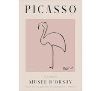 XZSFD NBGEA Pablo Picasso Animal Poster Abstract Line Prints Color Wall Art Picture《El Flamenco》Pablo Picasso Cuadro en Lienzo Para Decoración del Hogar 40x60cm Sin Marco