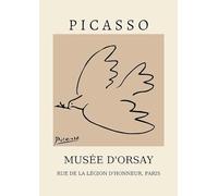 XZSFD NBGEA Pablo Picasso Animal Poster Abstract Line Prints Color Wall Art Picture《La Paloma》Pablo Picasso Cuadro en Lienzo Para Decoración del Hogar 40x60cm Sin Marco