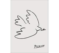 XZSFD NBGEA Pablo Picasso Animal Poster Abstract Line Prints Color Wall Art Picture《Paloma de la Paz》Pablo Picasso Cuadro en Lienzo Para Decoración del Hogar 40x60cm Sin Marco