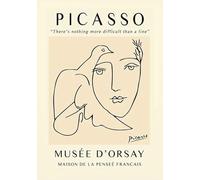 XZSFD NBGEA Pablo Picasso Póster Impresiones Abstractas Arte de Pared Simple Cuadro de Personas《Paloma y Mujer》Pablo Picasso Pintura en Lienzo Para Decoración del Hogar 40x60cm Sin Marco