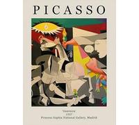 XZSFD NBGEA Pablo Picasso Póster Impresiones en Color Arte de Pared Abstracto Cuadro 《Guernica 1937》Pablo Picasso Gente Pintura en Lienzo Para Decoración del Hogar 30x50cm Sin Marco
