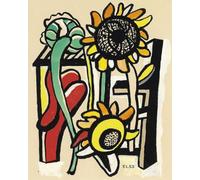 XZSFD NBGEA Póster abstracto de Fernand Léger Cuadro de pared abstracto《Los tres girasoles》por Fernand Léger Grabados en lienzo a color para decoración del hogar 40x50cm sin enmarcar