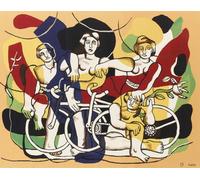 XZSFD NBGEA Póster abstracto de Fernand Léger Cuadro de pared de pared 《Los cuatro ciclistas》 por Fernand Léger Figuras impresas Pintura en lienzo para decoración del hogar 50x40cm Sin enmarcar