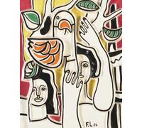 XZSFD NBGEA Póster abstracto de Fernand Léger Cuadro de pared de pared 《Mujercitas con loro》 por Fernand Léger Grabados Pintura en lienzo a color para decoración del hogar 40x50cm Sin marco