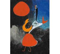 XZSFD NBGEA Póster abstracto de Joan Miro Cuadro de pared 《Mujer mirando al sol》por Joan Miro Grabaciones de personas Pintura en lienzo en color para decoración del hogar 40x55cm sin enmarcar