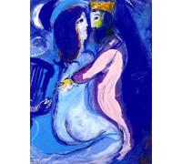 XZSFD NBGEA Póster abstracto de Marc Chagall Imagen de pared de pared 《King David》 de Marc Chagall Grabados de personas desnudas en lienzo a color para decoración del hogar 40x50cm sin enmarcar