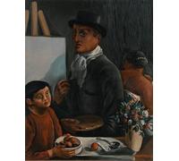 XZSFD NBGEA Póster de André Derain Arte de pared vintage《El artista está en el estudio》por André Derain Grabados Pintura de lienzo retrato para decoración del hogar 40x50cm sin enmarcar