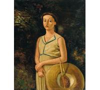 XZSFD NBGEA Póster de André Derain Arte de pared vintage《Retrato sosteniendo un sombrero de paja》por André Derain, grabados Personas Pintura de lienzo para decoración del hogar 40x50cm Sin enmarcar
