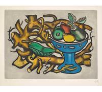 XZSFD NBGEA Póster de Fernand Léger Arte abstracto en color en la pared《The Compotier》 de Fernand Léger Grabados Naturaleza muerta de lienzo para decoración del hogar 50x40cm Sin enmarcar