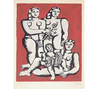 XZSFD NBGEA Póster de Fernand Léger Cuadro abstracto de pared 《La familia del acordeonista》 de Fernand Léger Figuras Pintadas en lienzo para decoración del hogar 40x50cm sin enmarcar