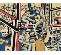 XZSFD NBGEA Póster de Fernand Léger Cuadro abstracto en color de pared 《Los constructores》 por Fernand Léger Figuras Impresas Pintura en lienzo para decoración del hogar 50x40cm Sin marco