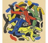 XZSFD NBGEA Póster de Fernand Léger Cuadro abstracto en color de pared 《The Divers》 por Fernand Léger Figuras Impresas Pintura en lienzo para decoración del hogar 50x50cm Sin enmarcar