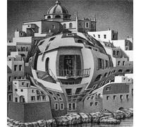 XZSFD NBGEA Póster de M.C Escher Visión Espacio Arte Abstracto en la Pared 《Arquitectura-Balcón》por M.C Escher Grabados Pintura en lienzo a color para decoración del hogar 40x40cm Sin enmarcar