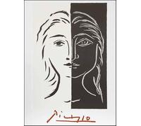 XZSFD NBGEA Póster de Pablo Picasso Cuadro abstracto de pared en color《Cabeza de mujer》por Pablo Picasso Grabados Cuadro de lienzo para decoración del hogar 40x50cm sin enmarcar