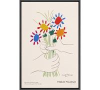 XZSFD NBGEA Póster de Pablo Picasso Cuadro abstracto de pared 《Ramo de la paz 1958》 por Pablo Picasso Grabados líneas Pintura de lienzo para decoración del hogar 50x80cm sin enmarcar