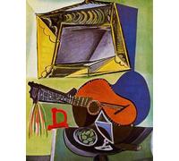 XZSFD NBGEA Póster de Pablo Picasso Cuadro abstracto en lienzo《 Bodegón con guitarra》De Pablo Picasso Arte mural Colecciona grabados para decoración del hogar 40x50cm sin enmarcar