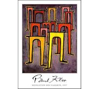 XZSFD NBGEA Póster de Paul Klee Impresiones a color《Viaduct Revolution》 Ilustración abstracta vintage de Paul Klee Pintura en lienzo para decoración del hogar 30x50cm sin enmarcar