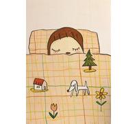 XZSFD NBGEA Póster de Yoshitomo Nara Cuadro de arte mural moderno《La chica en el sueño》por Yoshitomo Nara Grabados Pintura de Lienzo para Decoración del Hogar 50x80cm Sin enmarcar