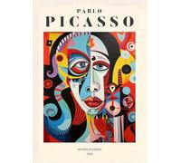 XZSFD NBGEA Póster estilo Pablo Picasso Cuadro abstracto de arte mural《Head of Woman》por Pablo Picasso Grabados de figura en lienzo para decoración del hogar 40x60cm sin enmarcar