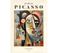 XZSFD NBGEA Póster estilo Pablo Picasso Cuadro abstracto de arte mural《La mujer》de Pablo Picasso Figuras impresas Pintura en lienzo para decoración del hogar 40x60cm sin enmarcar
