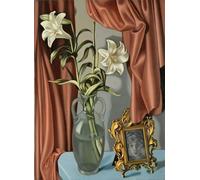 XZSFD NBGEA Tamara De Lempicka Póster Impresiones en color Cuadro abstracto de arte de pared《Fotos con lirios》Tamara De Lempicka Cuadro en lienzo para decoración del hogar 50x80cm sin marco