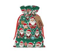 Xzsxhe Bolsas de regalo de Navidad con estampado de gnomos divertidos de Navidad, bolsas de regalo con cordón, bolsa de almacenamiento de caramelos, reutilizable para fiestas