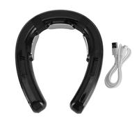 XZXCVN Aire Acondicionado Portátil de Cuello, Ventilador Sin Aspas, 6000mAh, Refrigeración y Calefacción Recargable - Ligero y Silencioso, Pantalla Digital, Ideal para Exterior e Interi (negro)