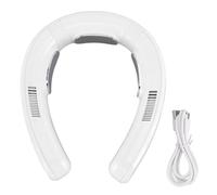 XZXCVN Aire Acondicionado Portátil de Cuello, Ventilador Sin Aspas, 6000mAh, Refrigeración y Calefacción Recargable - Ligero y Silencioso, Pantalla Digital, Ideal para Exterior e Interi (Blanca)