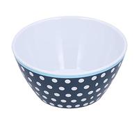 XZXCVN Bol Para Ensalada 500ml, Melamina Engrosada, Bowl Decorativo para Postres y Frutas, Diseño Ahorra Espacio - Resistente y Anticaídas, Ideal para Uso Diario y Cocina (puntos azul oscuro)