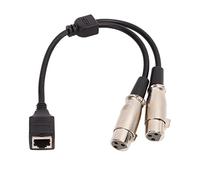 XZXCVN Cable Dual XLR 3 Pin Hembra a RJ45, 25cm, Transmisión de Señal para Iluminación Escénica y Sonido - Conexión Estable y Durable, Ideal para Equipos de Audio y DMX