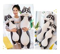 XZXCVN Cojín Decorativo Forma Husky de Peluche, Almohada Suave para Dormir y Apoyo, Disponible en 70cm, 90cm y 110cm - Diseño Adorable, (70cm)