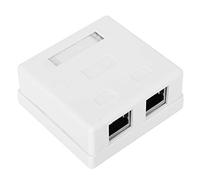 XZXCVN Conector de Pared RJ45-8P8C con 2 Puertos, Caja de Montaje para Escritorio, Extensión de Cable - Diseño Flexible y Compacto, Compatible con Normas ISO/IEC, Instalación Sencil