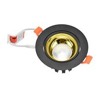 XZXCVN Downlight LED Ajustable de Aluminio, 7W, Luz Blanca 6000K, Embutido para Techo, Color Negro y Taza Dorada - Alta Durabilidad, Ahorro Energético, Ideal para Salas y Dormitorios (Copa Concha