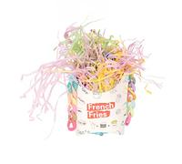 XZXCVN Juguete para Pájaros Papas Fritas de Bambú y Papel Colorido, Trampa para Forrajeo, Juguete Masticable para Periquitos y Cacatúas - Material Seguro, Diseño Colgante, Diversión