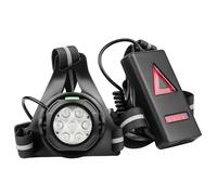 XZXCVN Luz Frontal LED para Pecho, 7 Lámparas, Recargable USB, Correa Reflectante Triangular Roja - Seguridad Nocturna, Ajuste de Ángulo, Ideal para Correr y Ciclismo (7 lámpara)