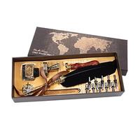 XZXCVN Pluma de Caligrafía con Diseño Grabado Retro, Plumilla de Acero Inoxidable, Incluye Accesorios, Elegante y Duradera - Escritura Suave, Mantenimiento Fácil, Regalo Ideal para (negro)