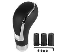 XZXCVN Pomelo de Cambio Automático Universal, Palanca de Marchas Circular, Negro y Plata - Diseño Estilizado y Material Duradero, Instalación Rápida para Coches