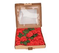 XZXCVN Rosas Artificiales 3 Pulgadas Diámetro, Tallo de 7 Pulgadas, 25 Piezas, Color Rosa - Flores Suaves y Duraderas, Decoración para Bodas y Fiestas (Día)